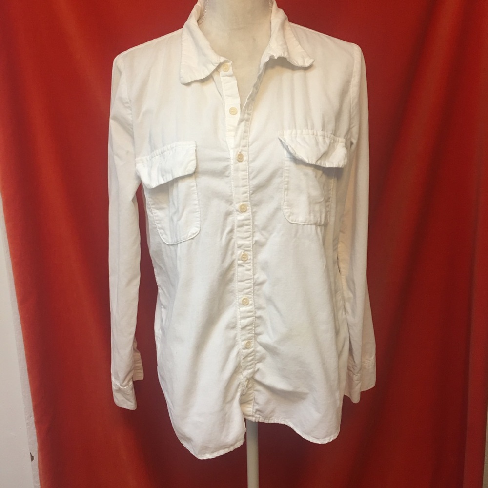 CP Shades corduroy button up shirt ivory size small